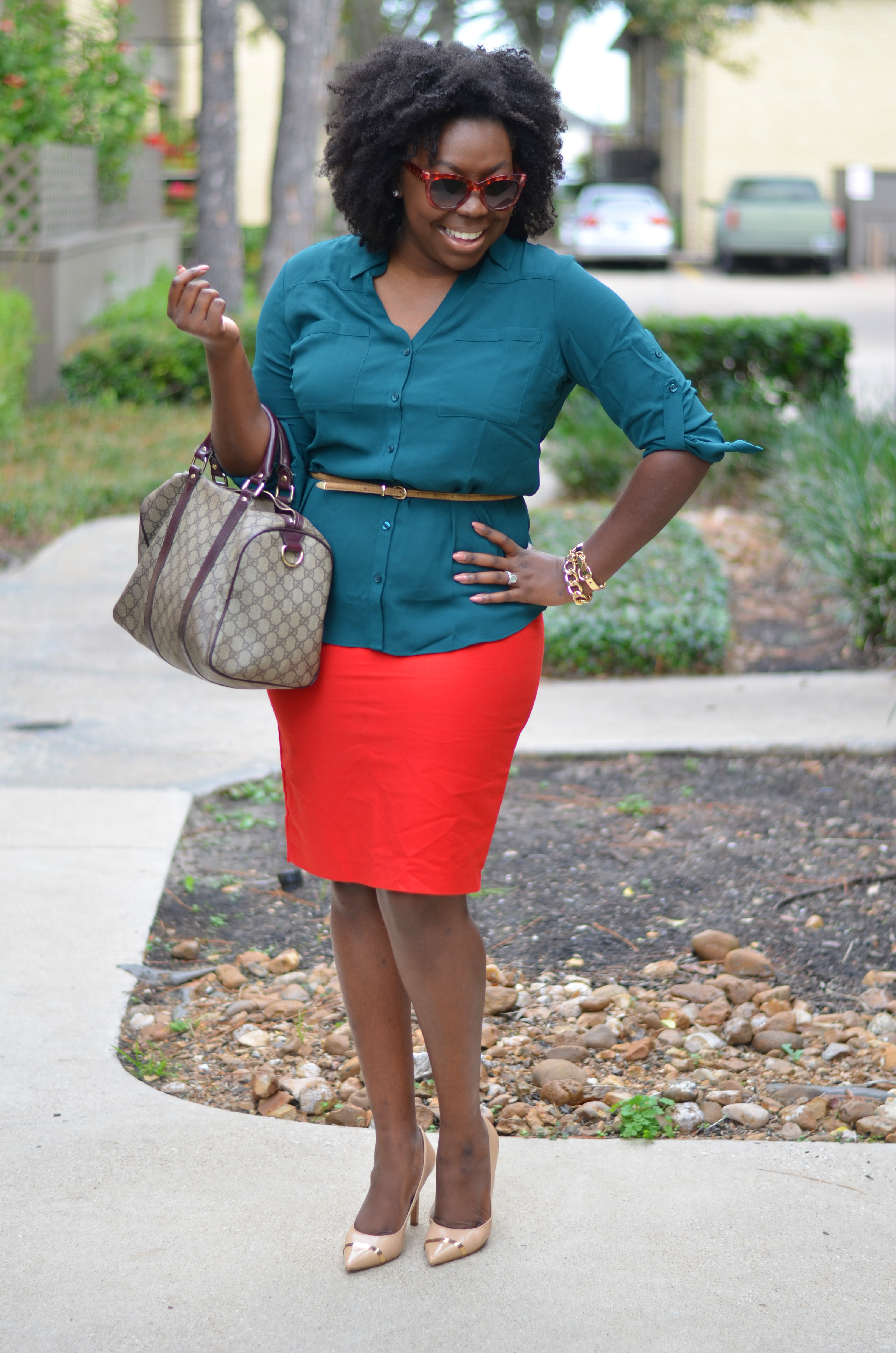 Red and green outfit