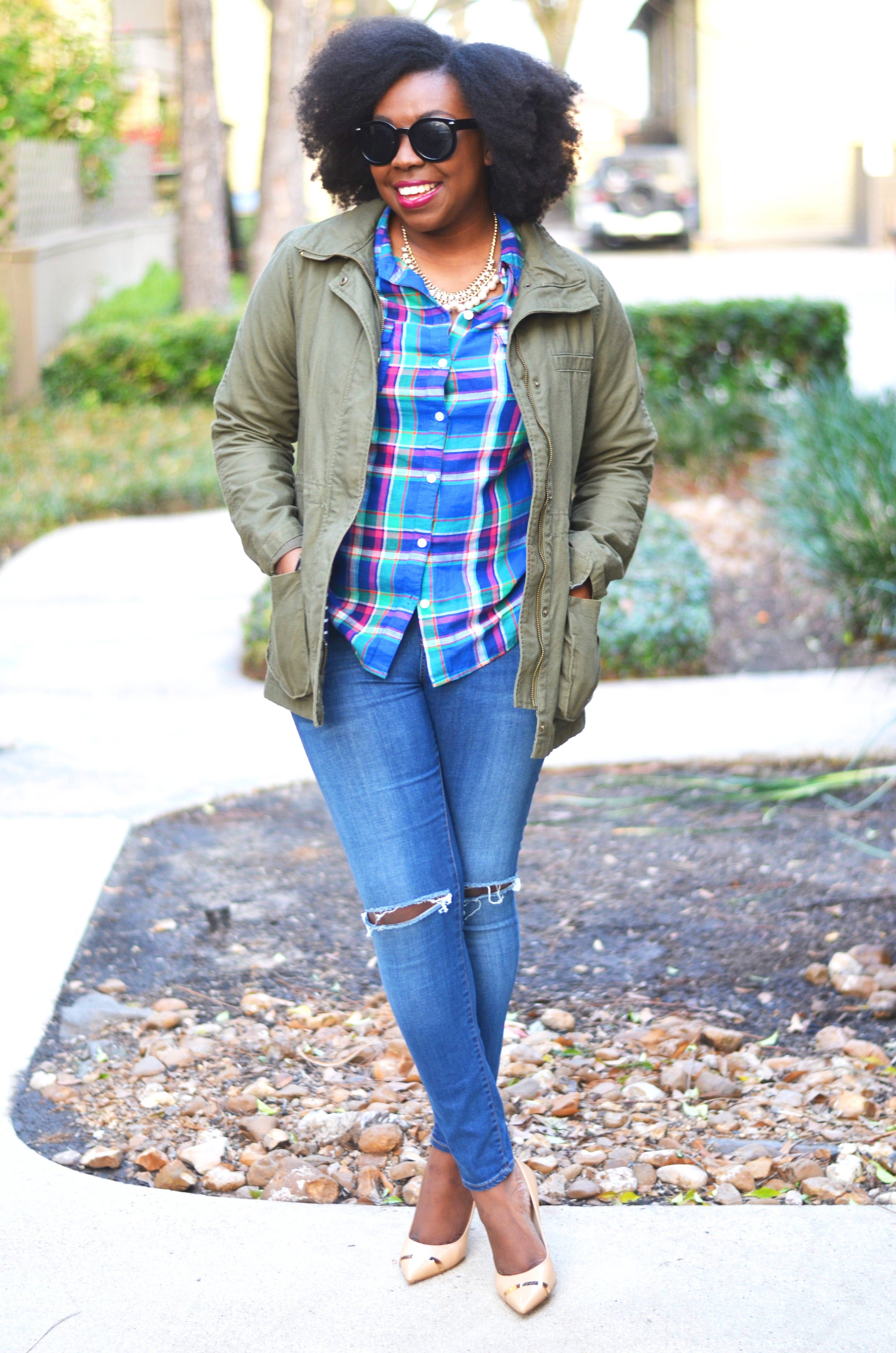 Parka & Plaid Outfit