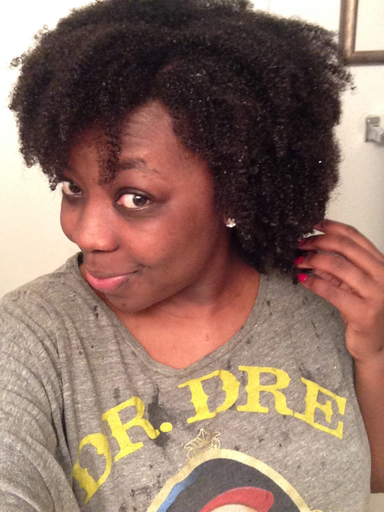 Freshly washed natural hair