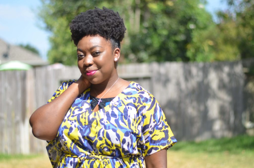 Afro puff and berry lips