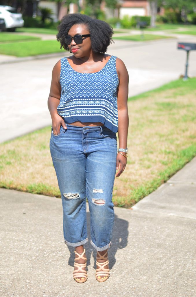 Red Lips + Blue Outfit