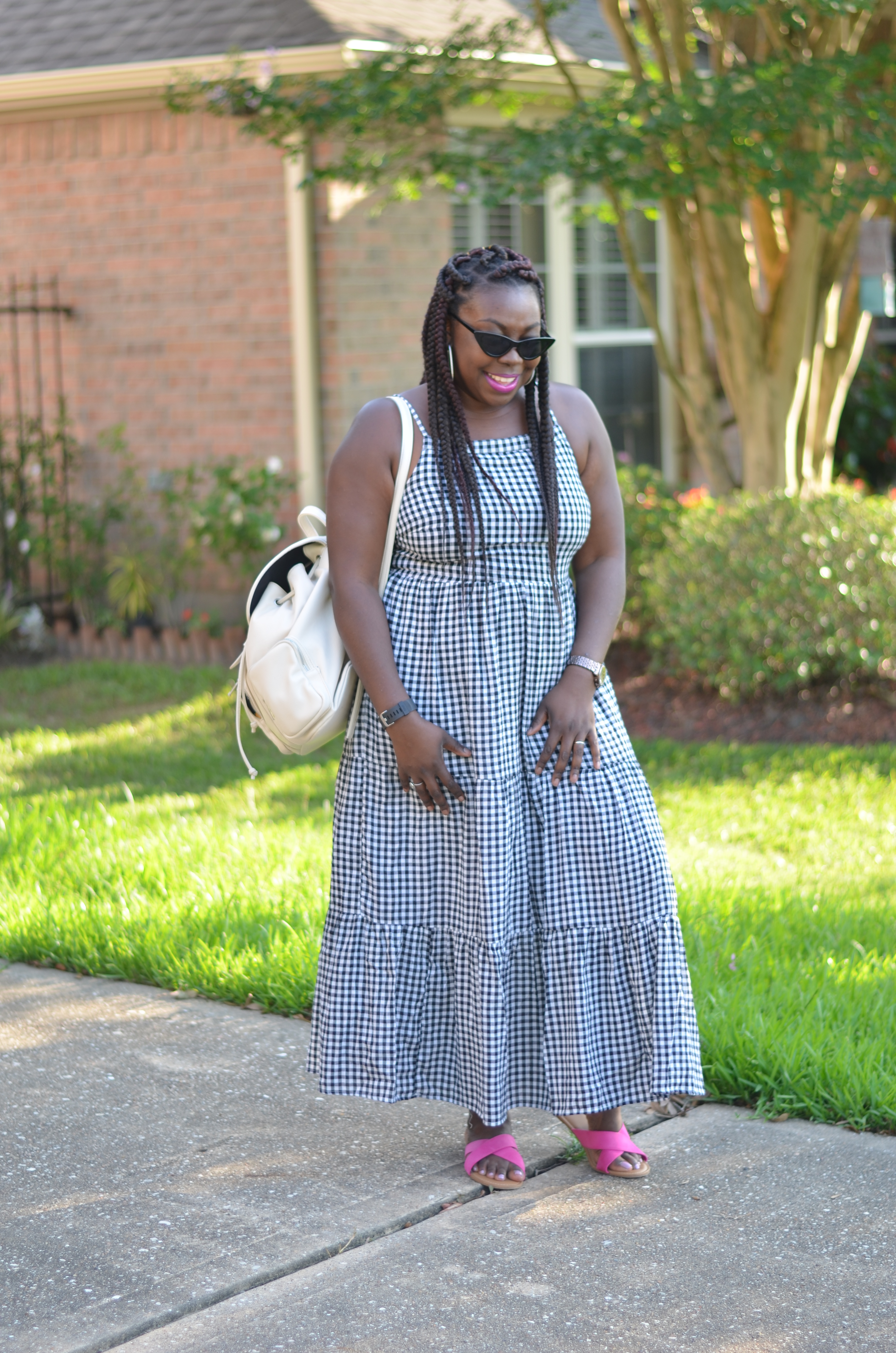 BlackWhiteGinghamDress