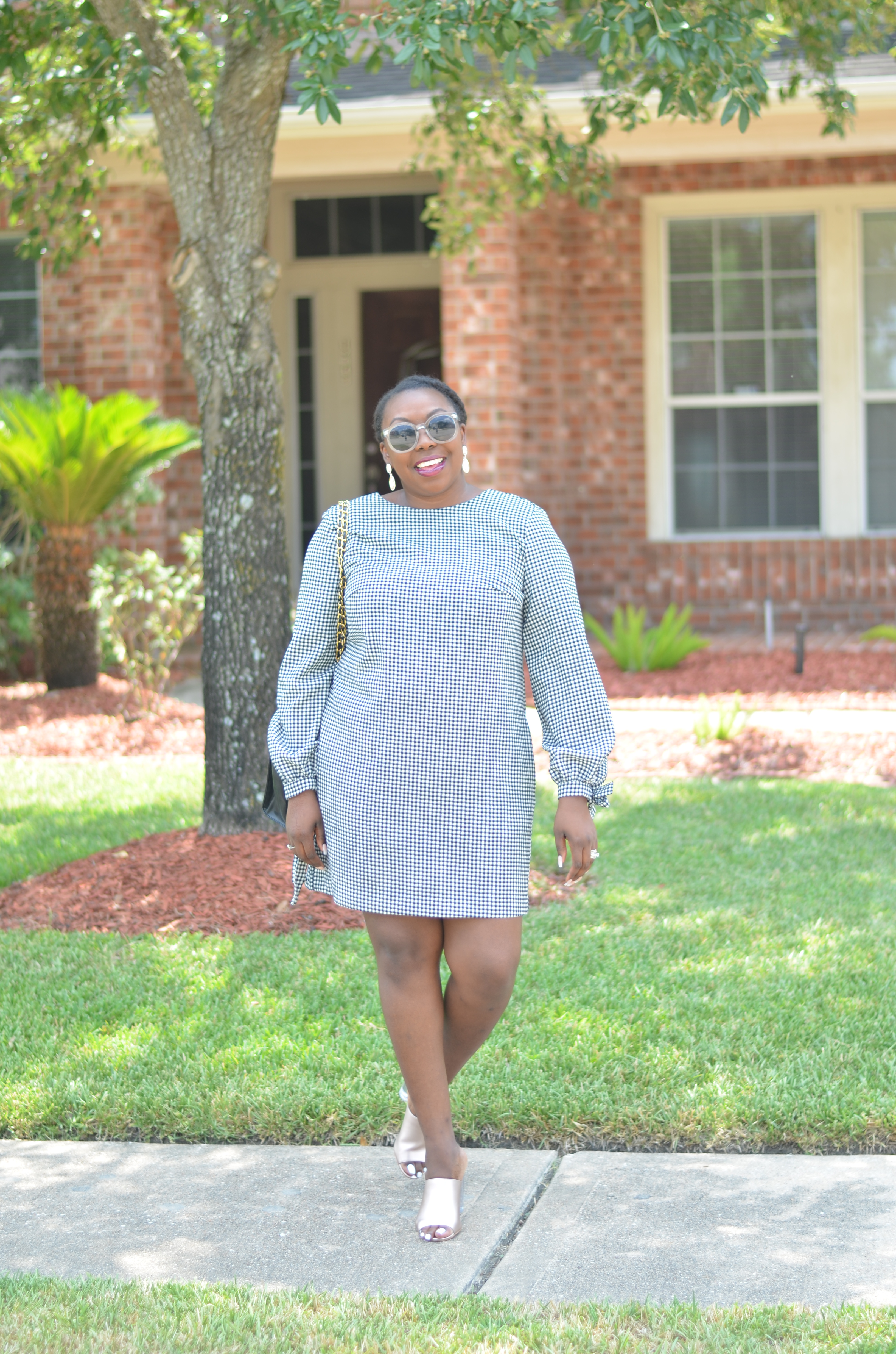 BoldLipsGinghamDressFall