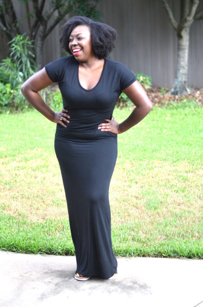 Black Maxi Dress - Natural Hair