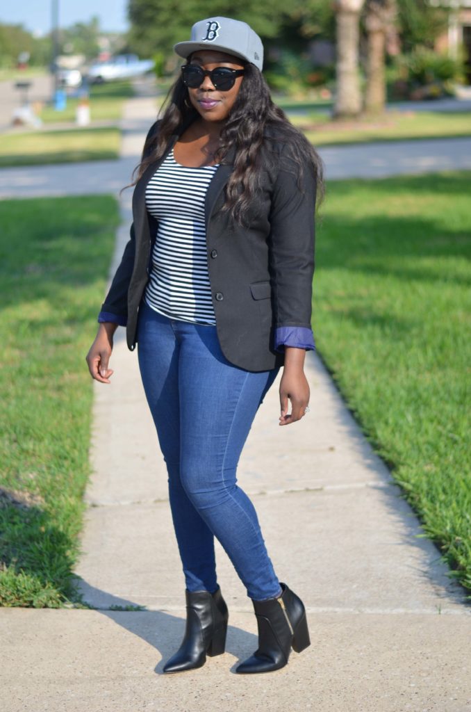 Boston Baseball Cap Black White Grey