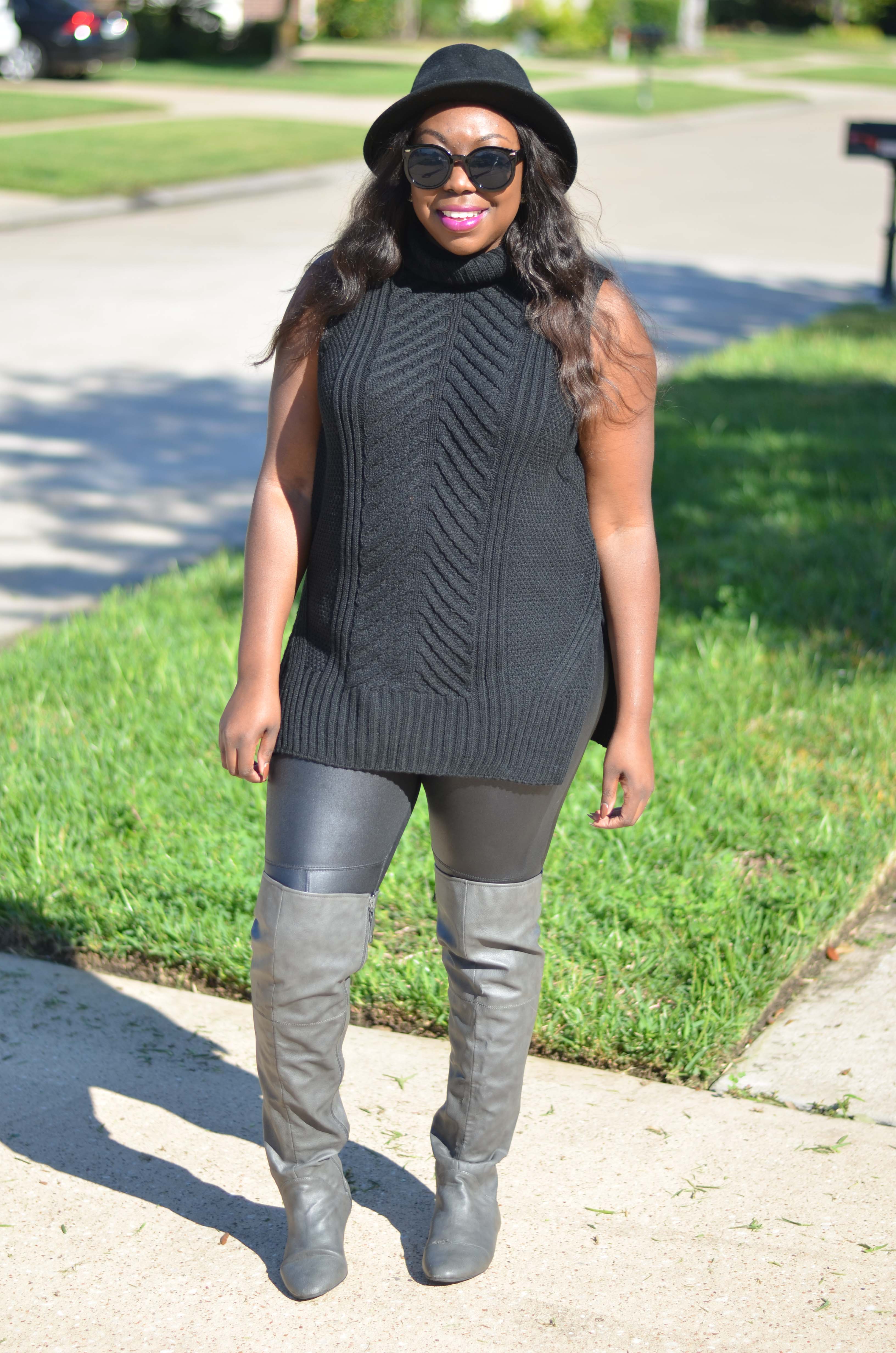 Grey Over The Knee Boots