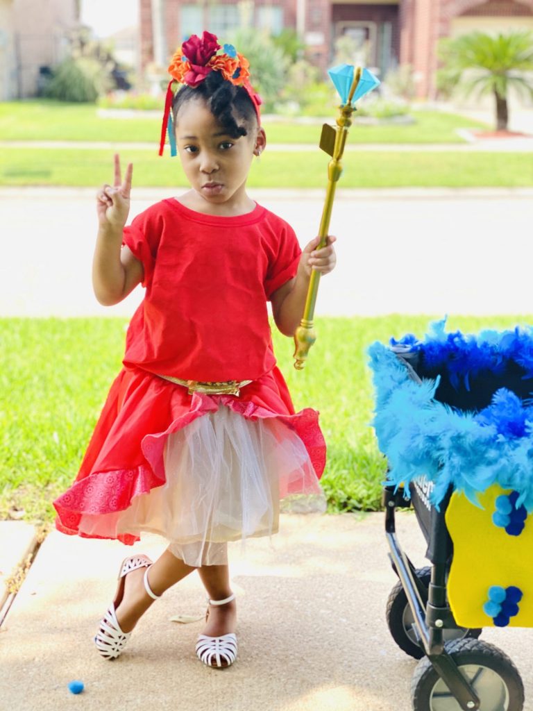 Elena of Avalor Costume Skirt Headband and Scepter with Jaquin Wagon for Halloween 2020