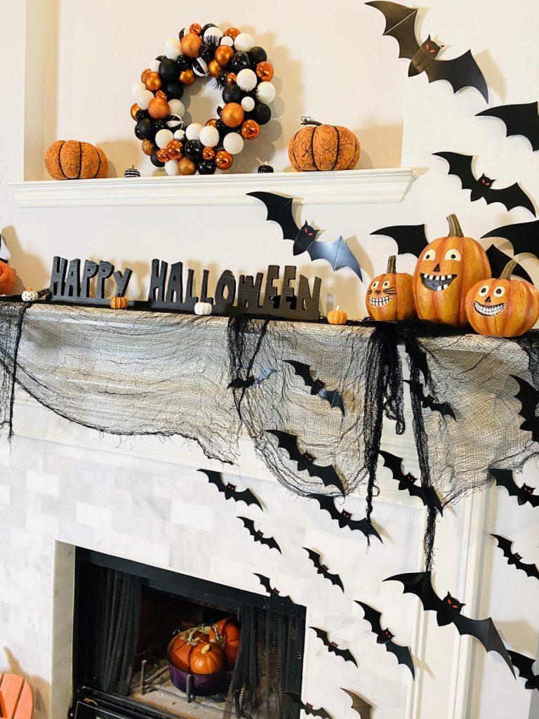 Halloween Mantel for Fireplace for Halloween Quarantine 2020 Hallowen Indoor Decor